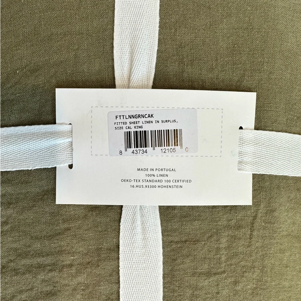 NWT Parachute Home - Linen Fitted Sheet - Size Cal King - Surplus Green Color - Picture 7 of 7